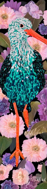 Free bird bookmark featuring a standing blue bird